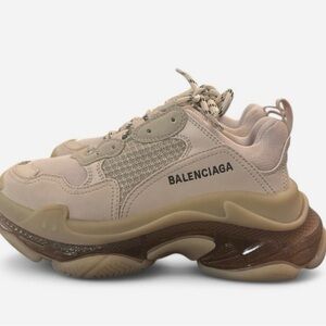 Balenciaga Cream Chunky Sneakers